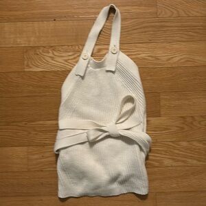 Helmut lang knit white halter top size m white